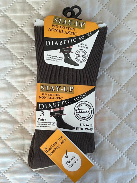 Stay-Up Mens Diabetic socks Assorted UK 6-11